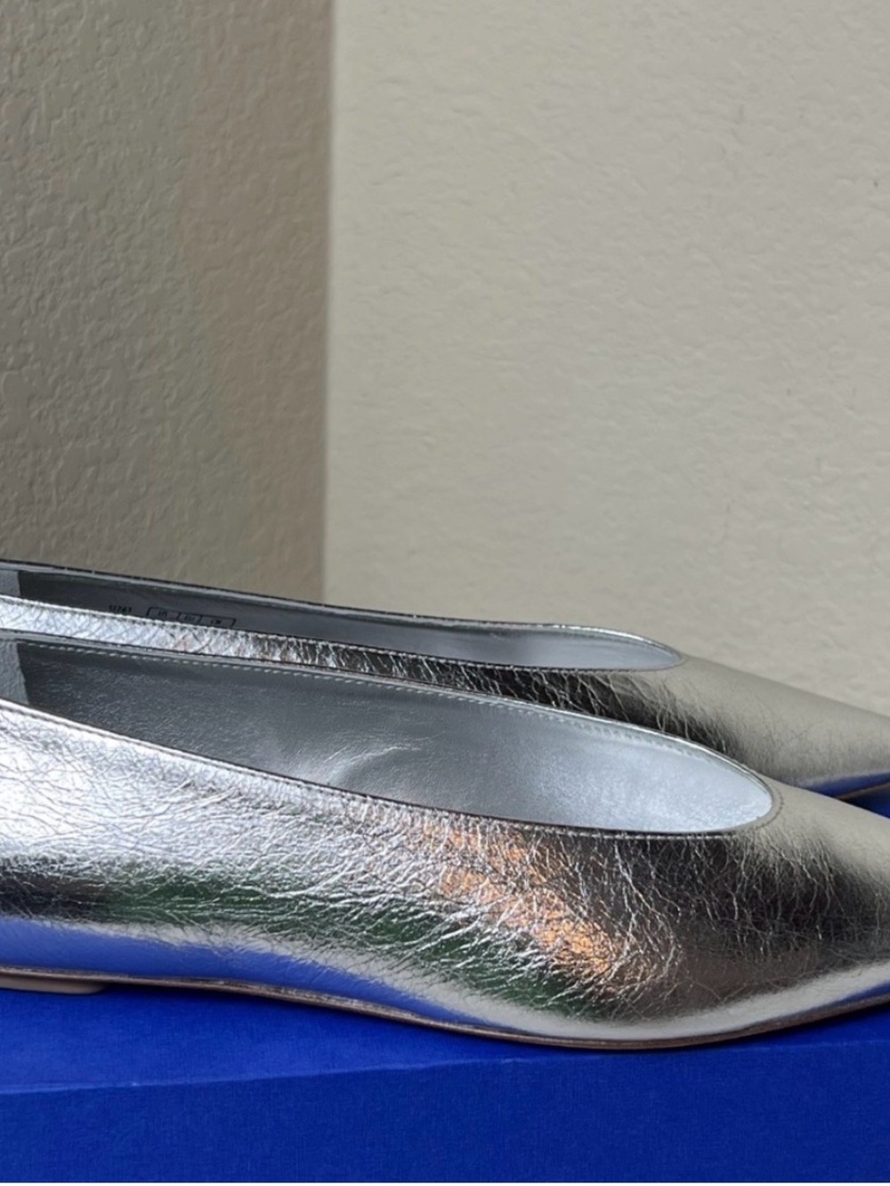 Stuart Weitzman Silver Metallic Ballet Flats